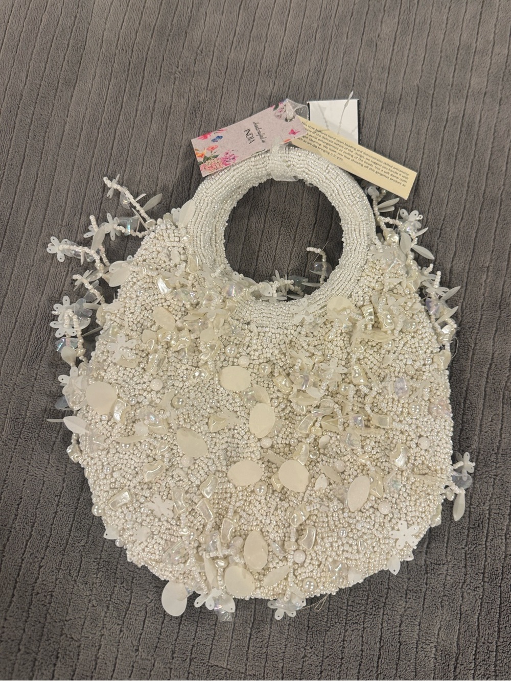 BEADED SHELL PURSE